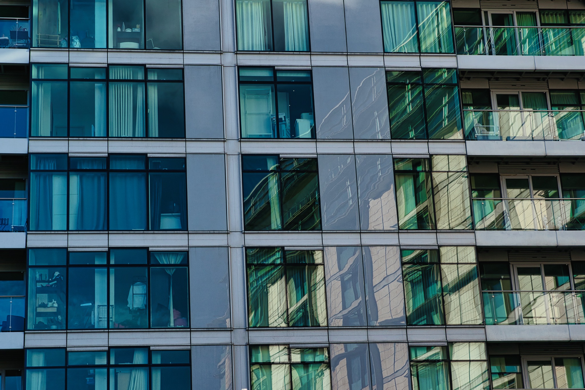 Reflective Glass Building Facade in Manchester, UK.